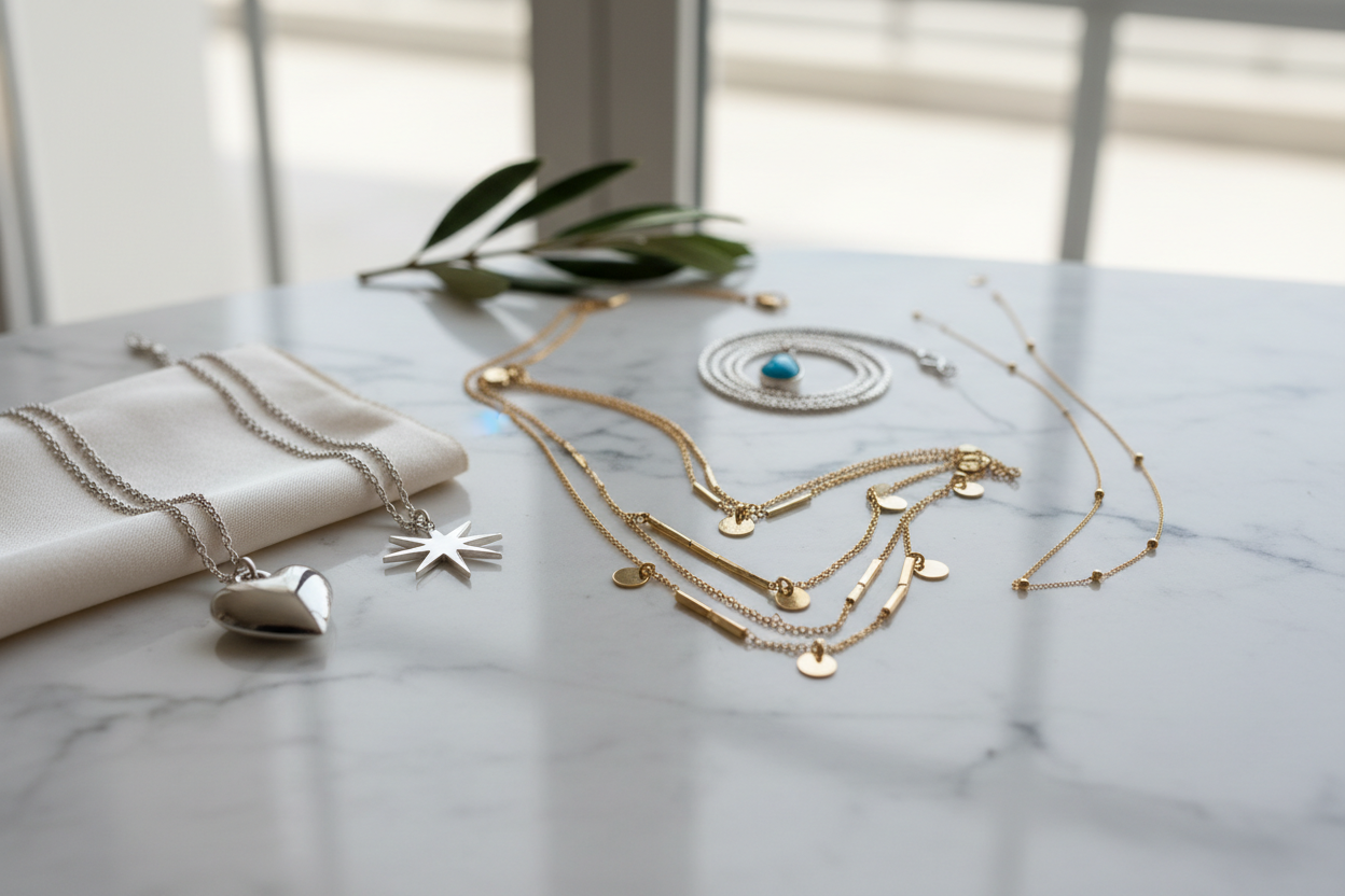 Zarif Kolye Koleksiyonu - Altın ve Gümüş