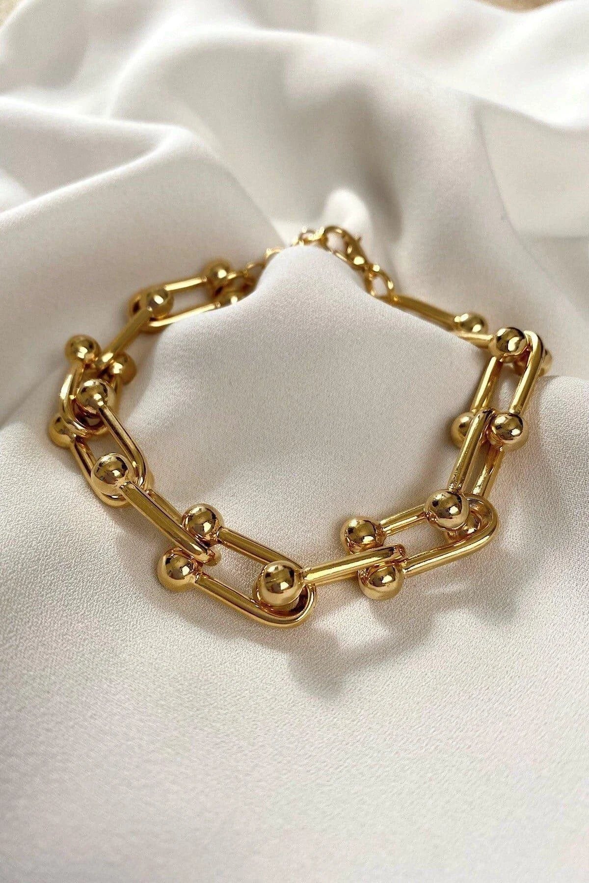 Kadın Premium Kalite Blanca Tiffany Gold Zincir Bileklik
