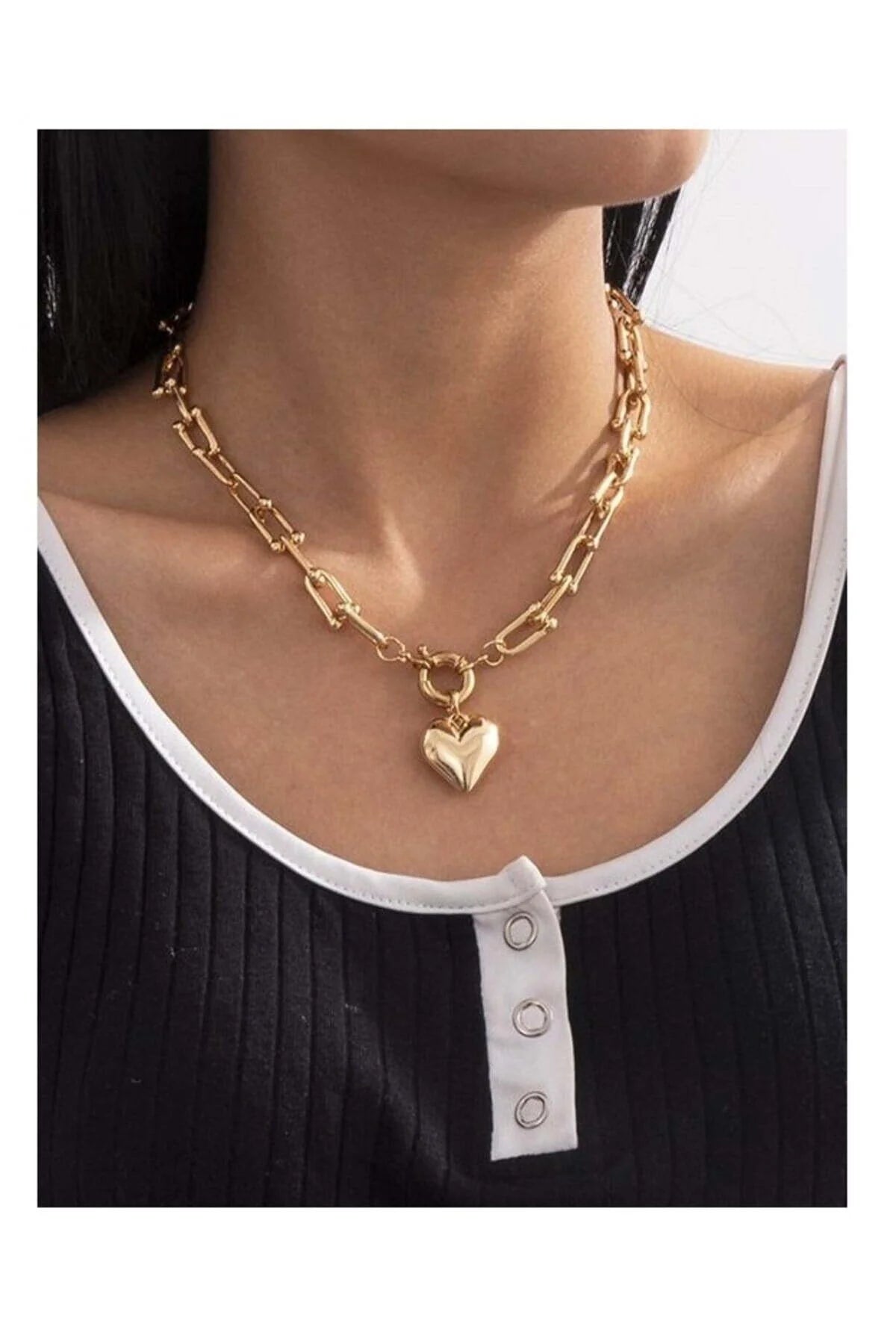 Kolye - Altın Tiffany Model Kalpli | Lüks
